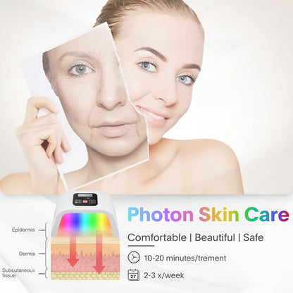 Fxtiaa Máscara Facial LED de Terapia de Luz, 7 en 1, Máscara Facial...