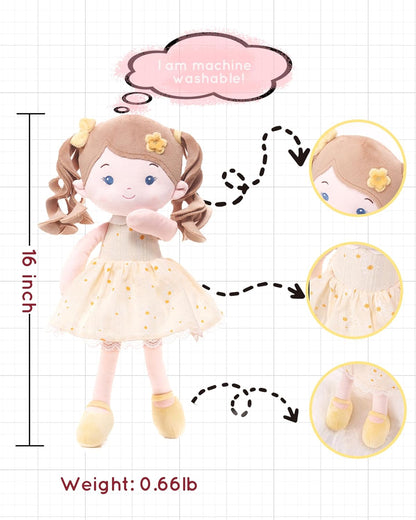 LeyaDoll Muñeca de bebé suave de felpa (40.6 cm), mi primera muñeca...