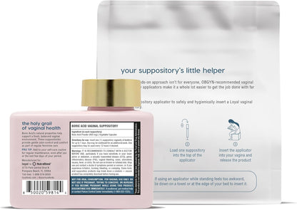 Loyal Boric Life Suppositories - Paquete de 600 mg con aplicador, 3...