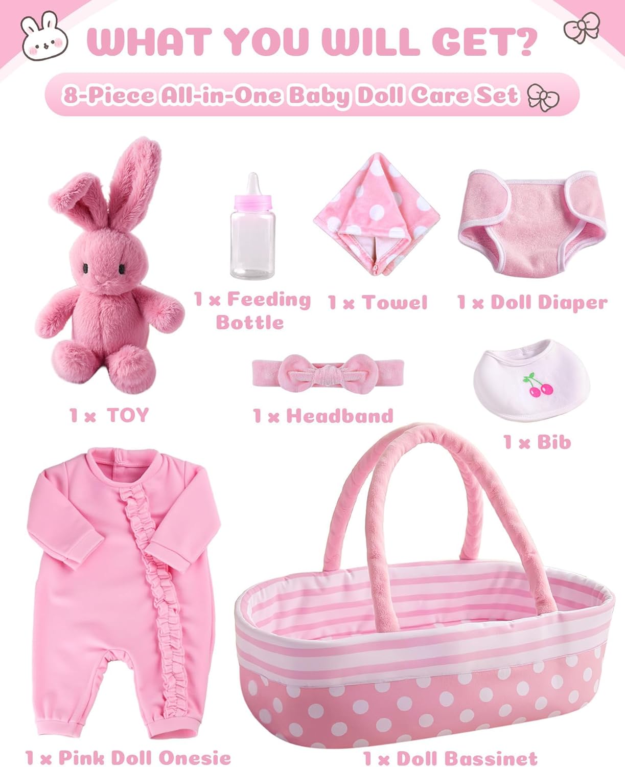 BABESIDE 8 piezas de accesorios para muñecas de bebé, ropa de muñec...
