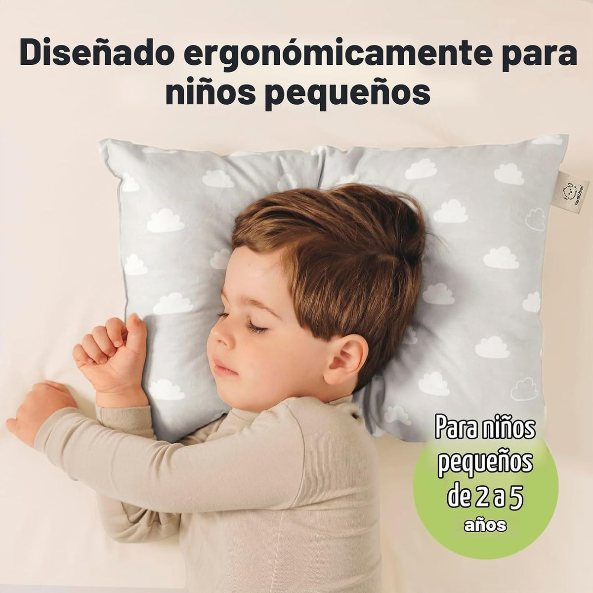 KeaBabies Paquete de 2 almohadas para niños de 2 años a 5,13 x 18 p...