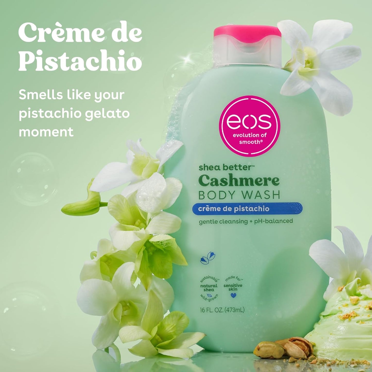 eos Gel de baño de cachemira \u2013 Crema de pistacho, gel hidratan...