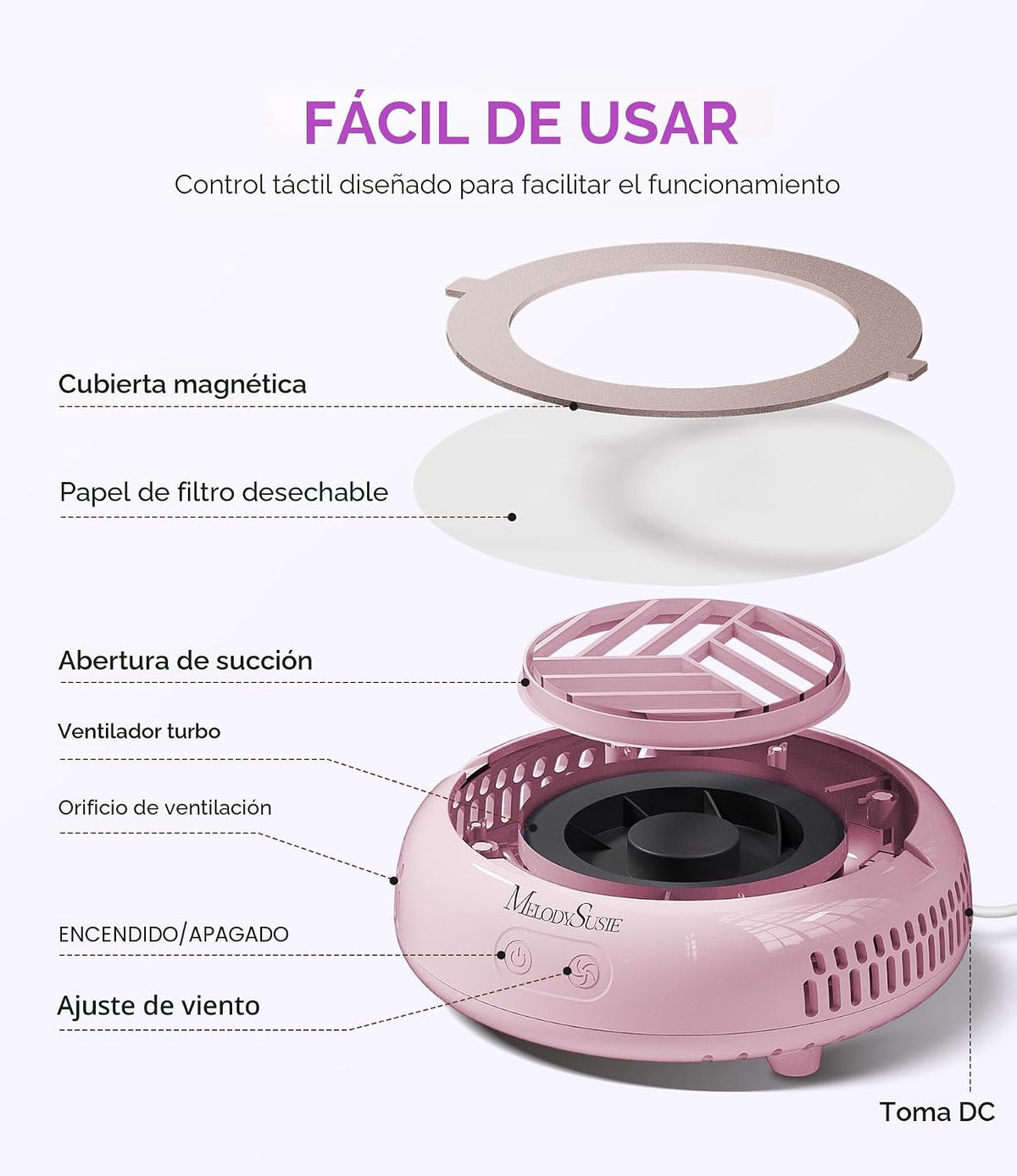 MelodySusie Colector de polvo de uñas de bolsillo HProA para elimin...