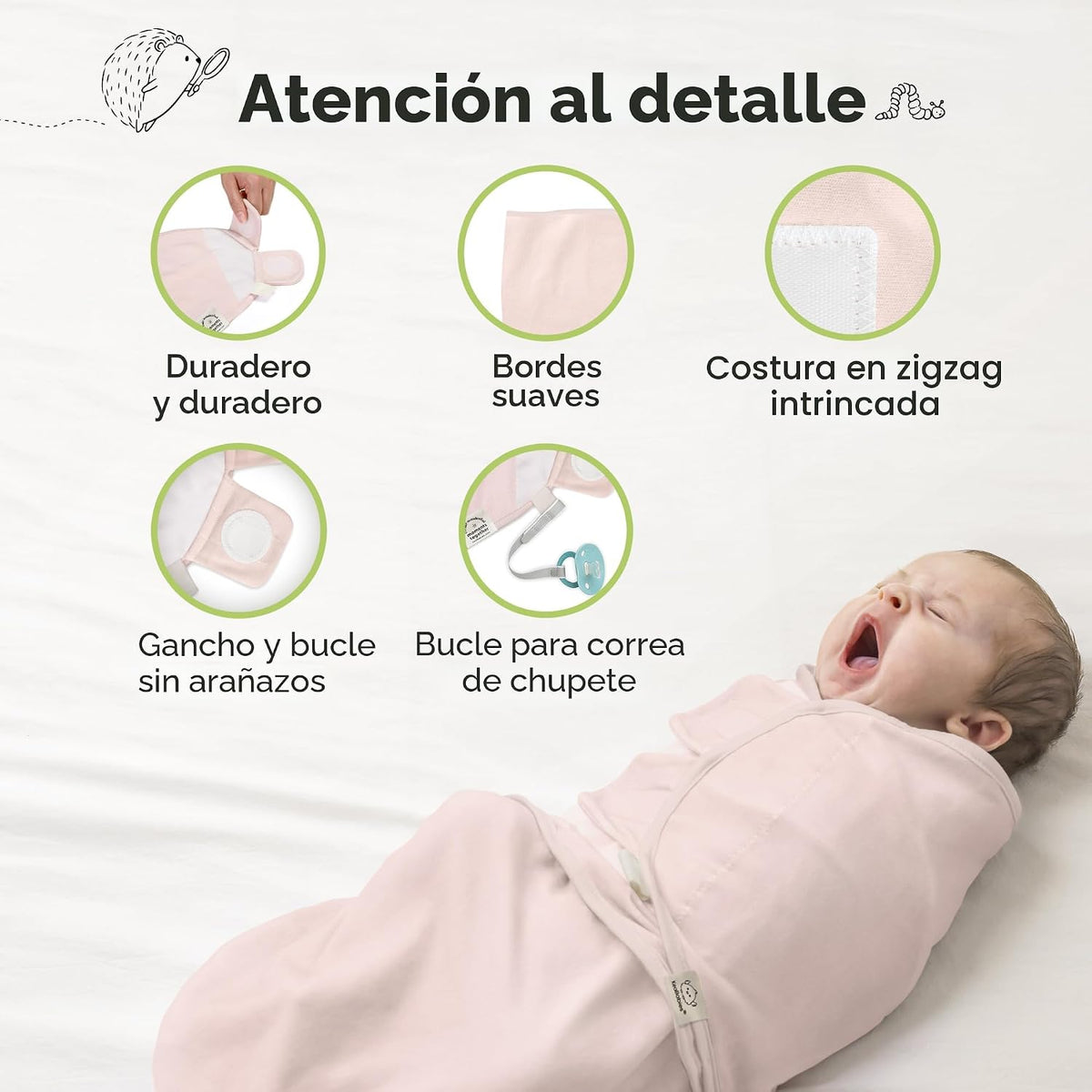 Paquete de 3 pañales orgánicos para recién nacidos, 0.5 TOG Abc Lan...