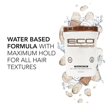 Eco Style Gel de peinado con aceite de coco, añade brillo e hidrata...