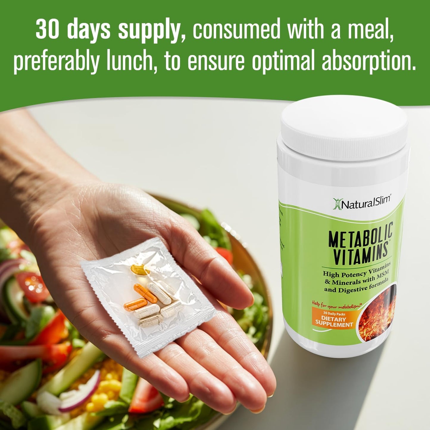 NaturalSlim Vitaminas metabólicas, multivitamínico para mujeres y h...