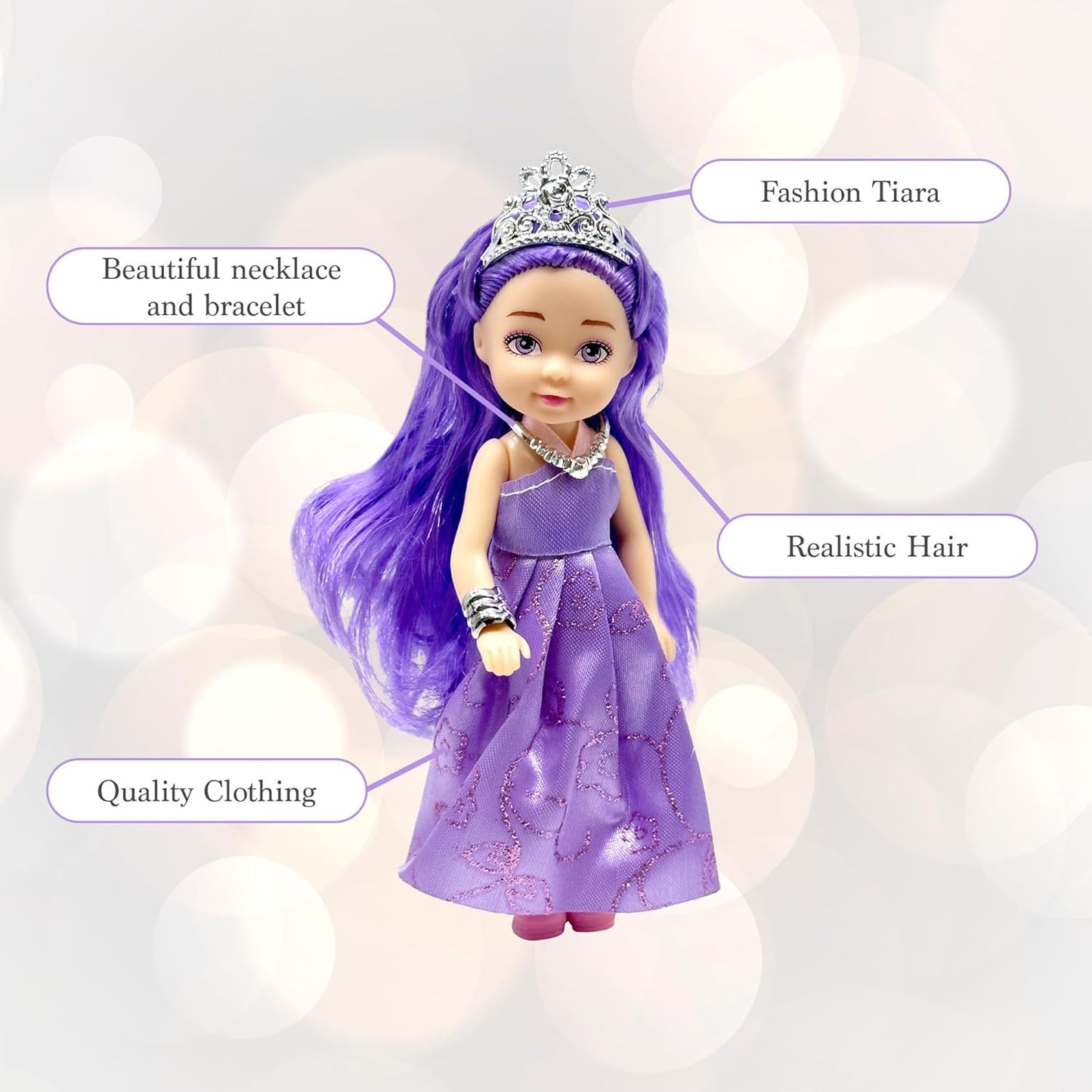 Juego de muñecas pequeñas con mini muñecas de princesa para niñas \...