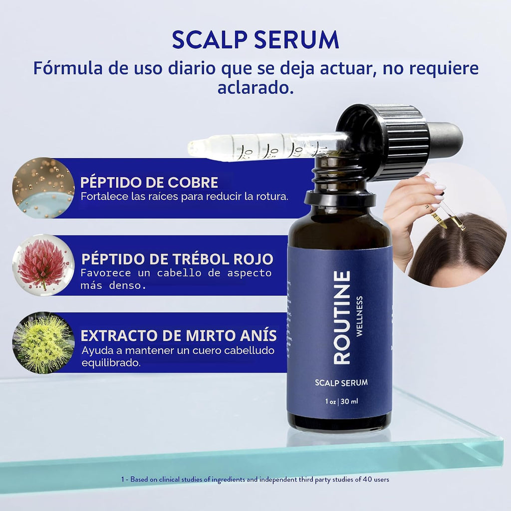 Suero para el cuero cabelludo Routine Wellness para cabello delgado...