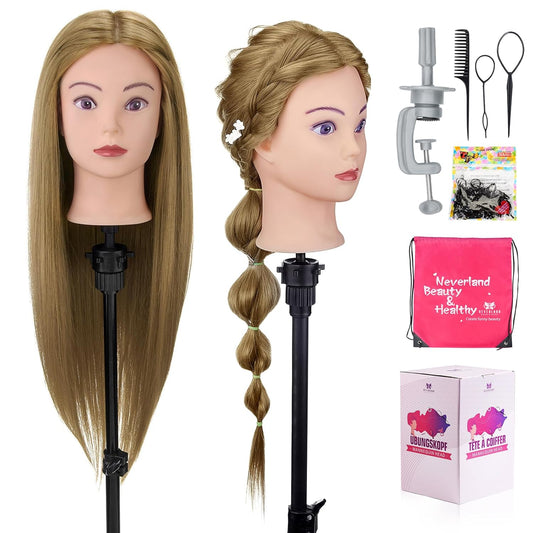 Cabeza de maniquí de 28 pulgadas de cabello humano, cabeza de maniq...
