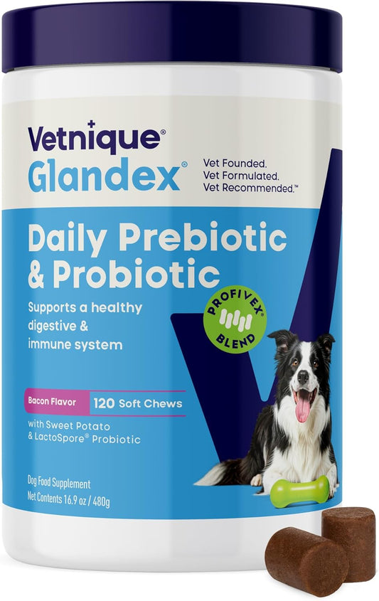 Vetnique Glandex - Probióticos masticables para perros, probióticos...