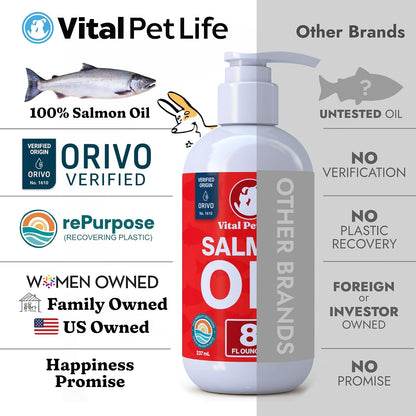 Aceite de salmón para perros y gatos, piel y pelaje saludables, ace...
