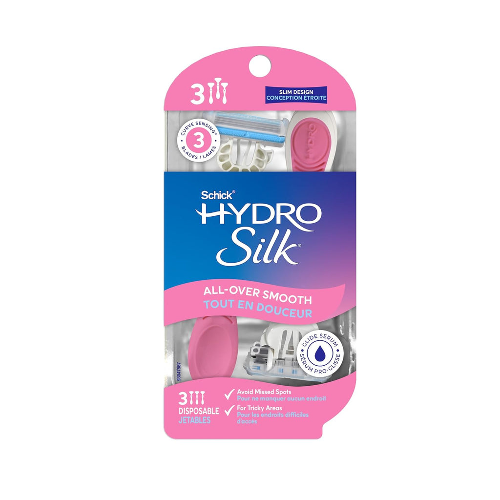 Schick Hydro Silk Maquinillas de afeitar desechables de 3 hojas par...