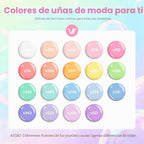 VANREESA - Juego de 24 esmaltes de uñas de gel en colores pastel, e...