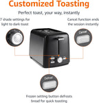 Amazon Basics Tostadora de 2 rebanadas, ranuras extra anchas para b...