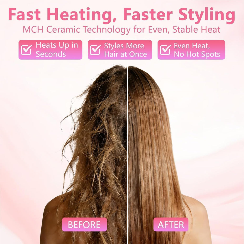 Go Brush Pro para Cabello Corto 2026, Cepillo Alisador de Cabello I...