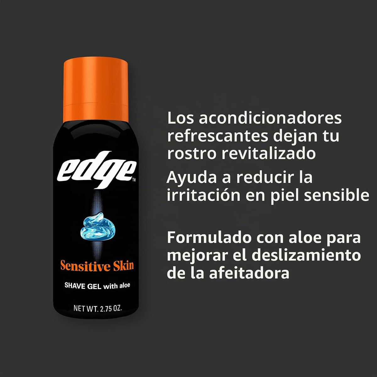 Edge Gel de afeitar para hombres, piel sensible, 2.75 oz (paquete d...