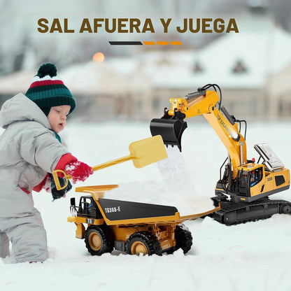 KIDMARKT - Excavadora de juguete con control remoto para niños, cam...