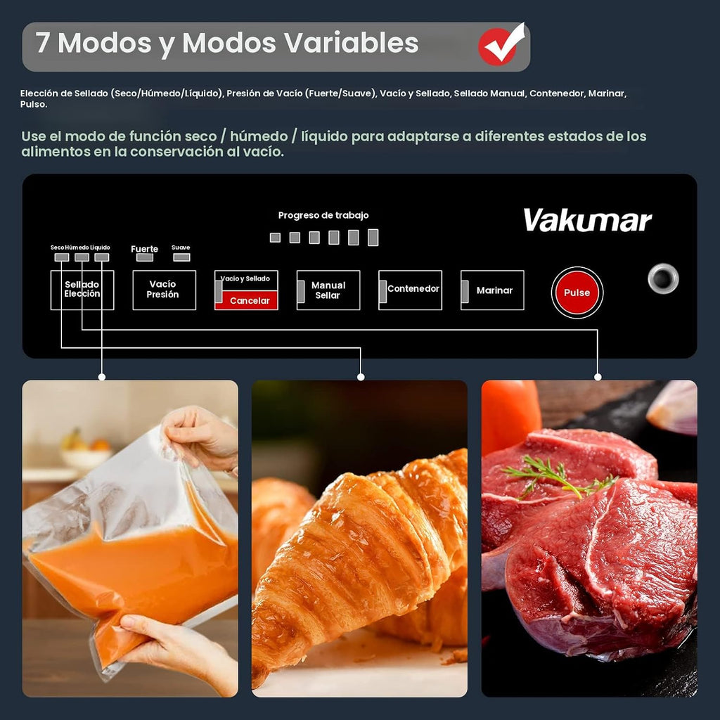 Vakumar Máquina selladora al vacío, 90 Kpa Líquidos de Alimentos Lí...