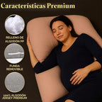 Almohada de embarazo en forma de U, funda 100% algodón, soporte de...