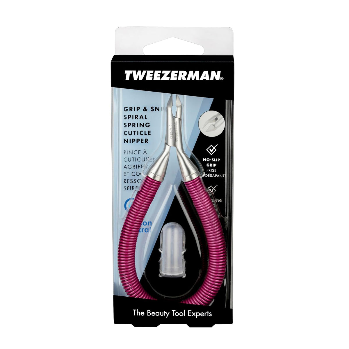 Tweezerman Grip &amp; Snip - Alicate de cutícula en espiral con res...