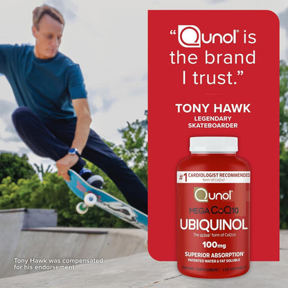 Qunol Mega Ubiquinol CoQ10 Suplemento natural de C0Q10 solubre en a...