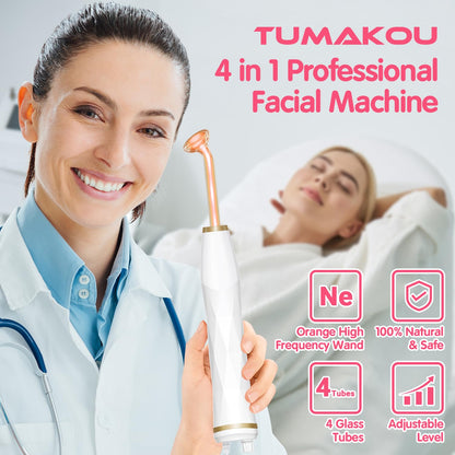 TUMAKOU Máquina facial de alta frecuencia portátil - dispositivo na...