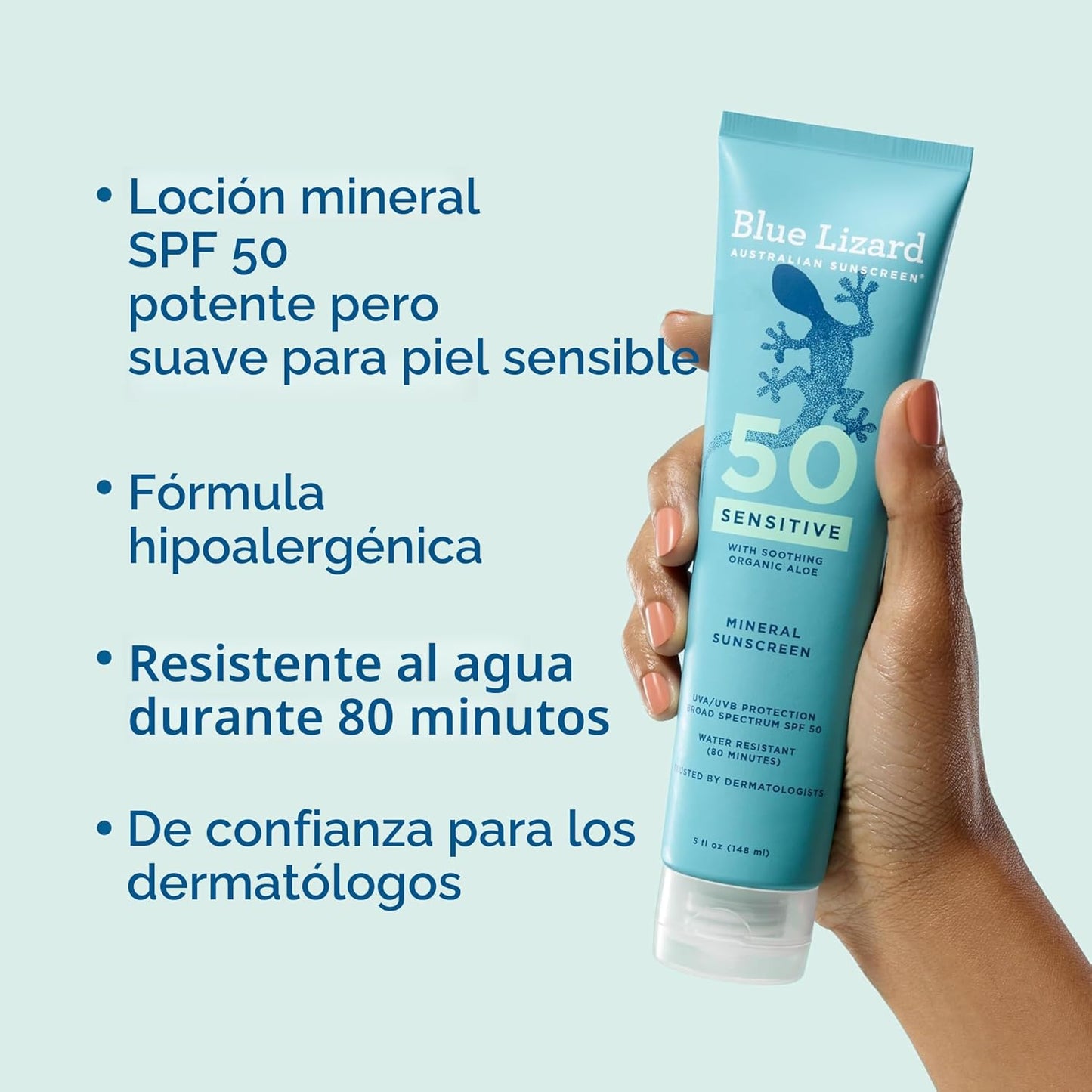 Blue Lizard Protector solar mineral sensible SPF 50, loción, 100% p...