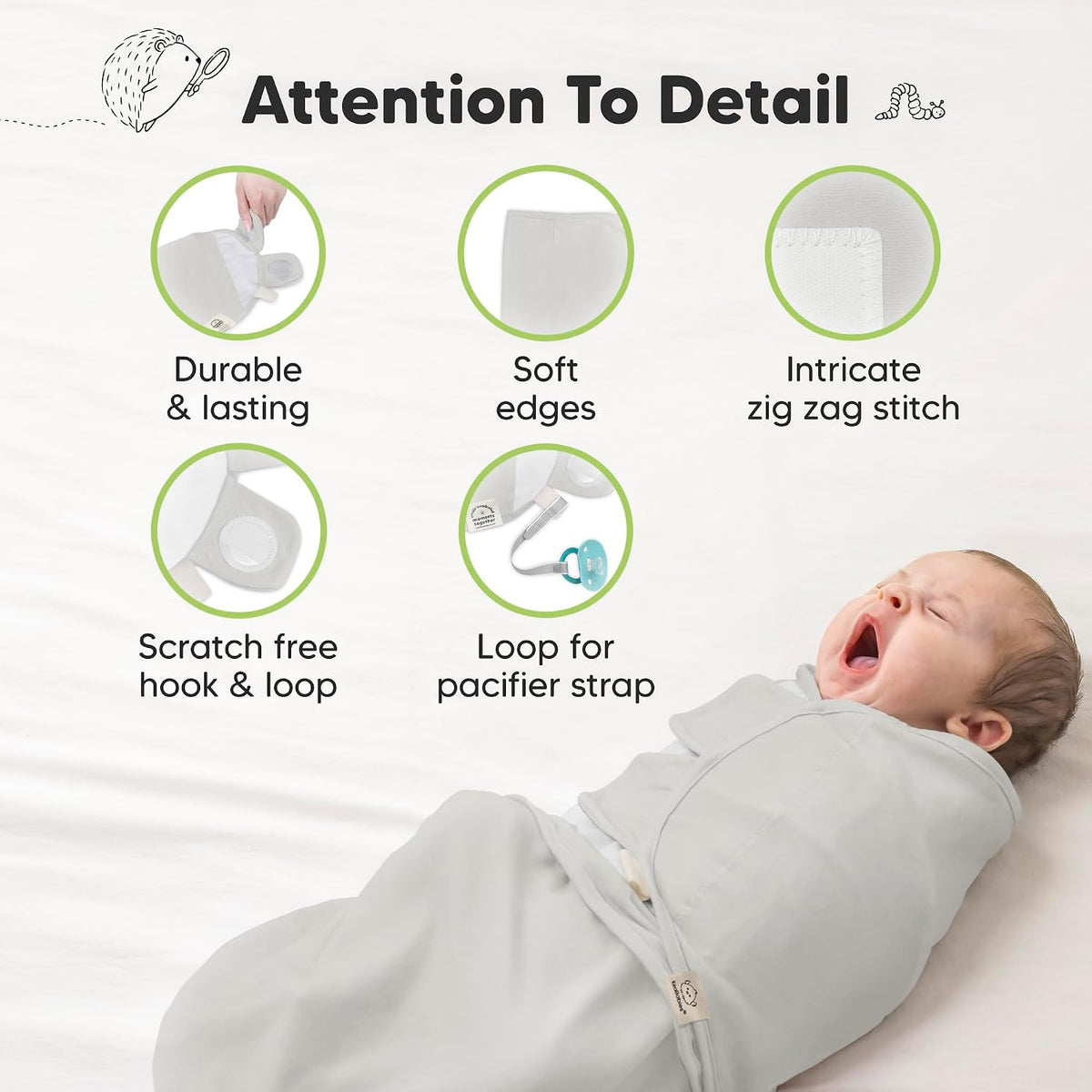Paquete de 3 mantas orgánicas para dormir para bebé, para recién na...