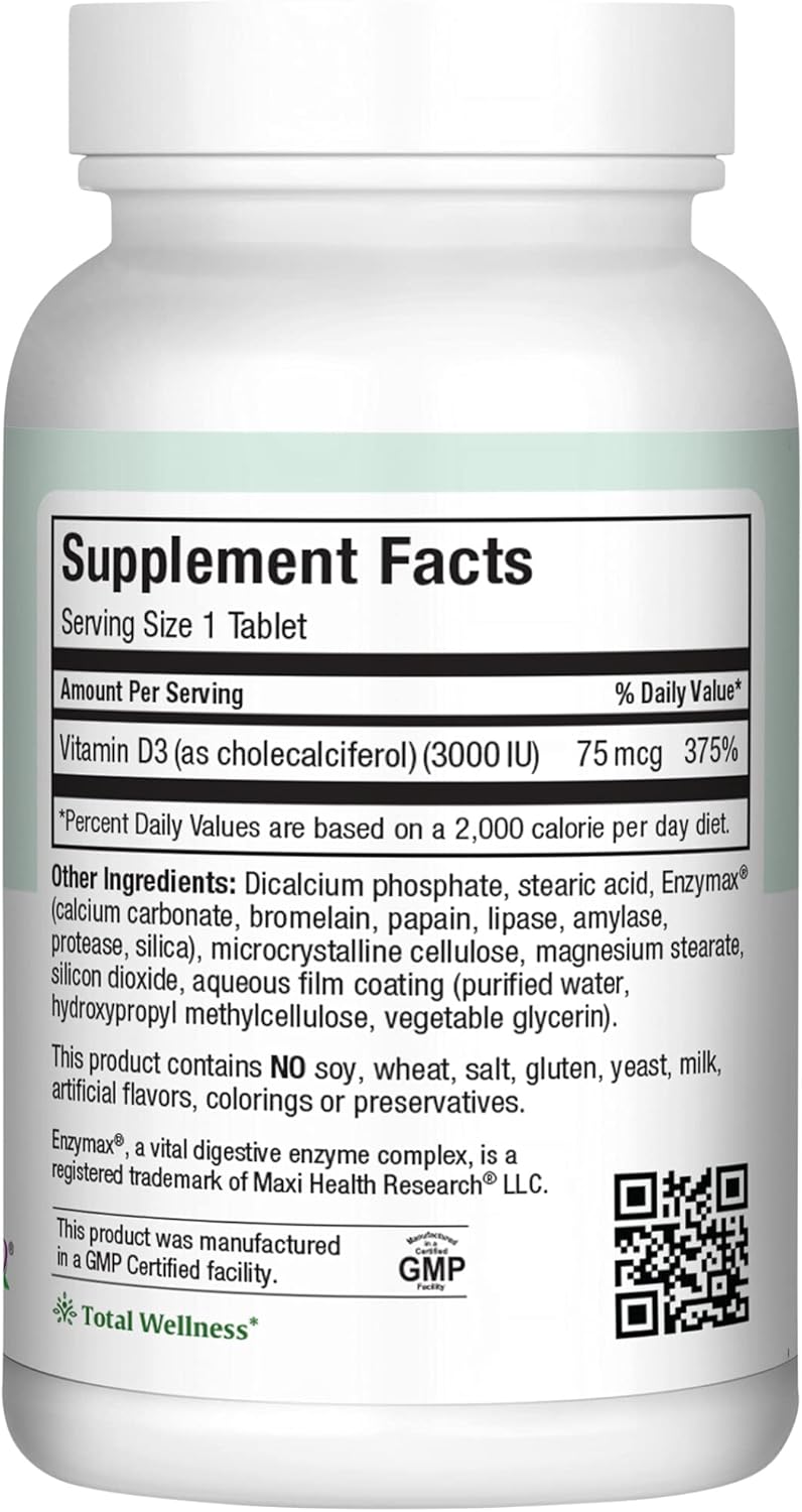 Maxi Health Kosher Vitamina D3 3000 UI (75 mcg) \u2013 Vitamina D p...