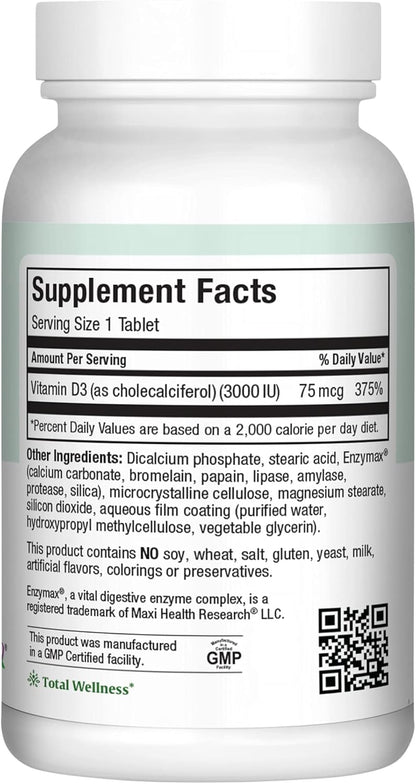 Maxi Health Kosher Vitamina D3 3000 UI (75 mcg) \u2013 Vitamina D p...