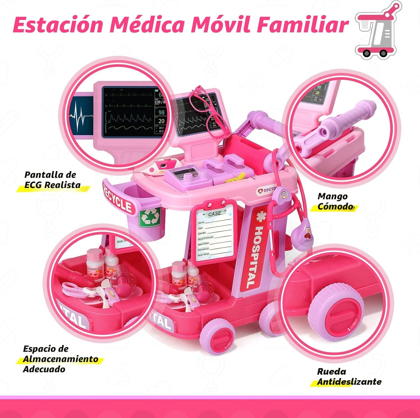 Liberry Kit de médico para niños pequeños de 2, 3, 4, 5, juego de s...