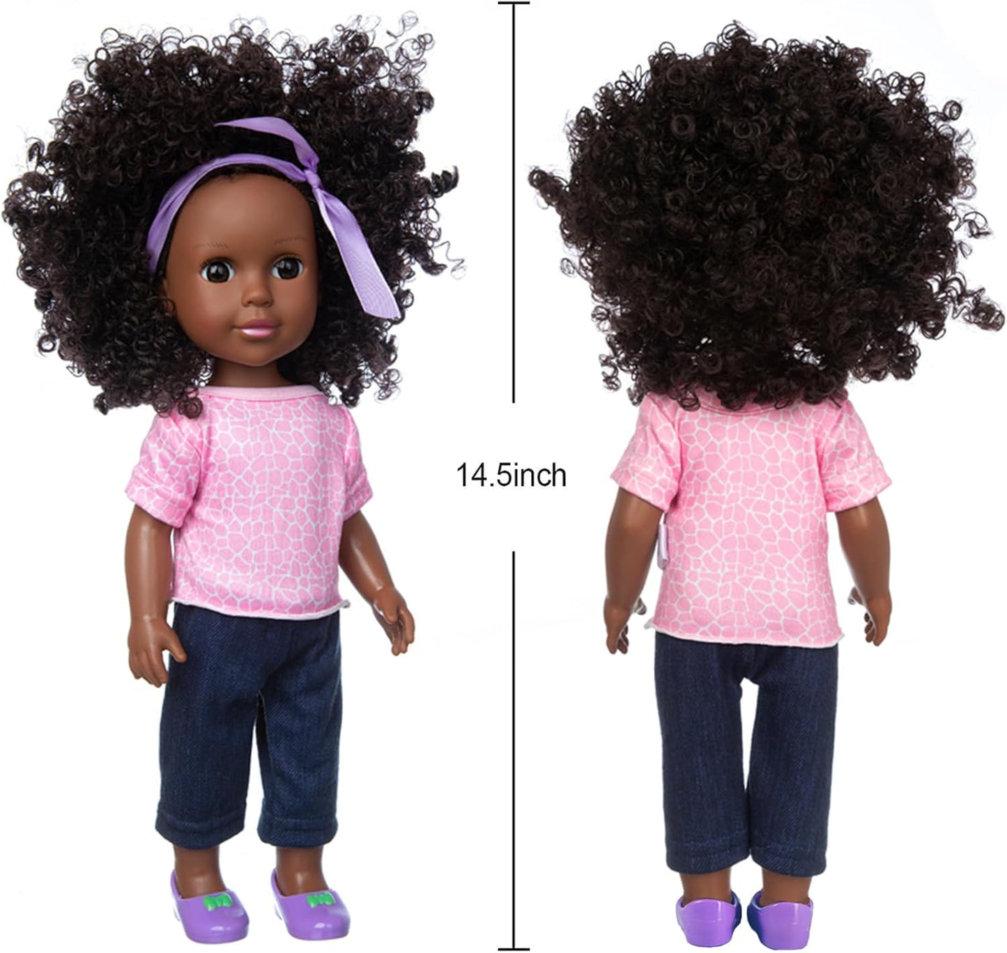 Ecore Fun Muñeca negra de 14.5 pulgadas de 14.5 pulgadas, juego de...