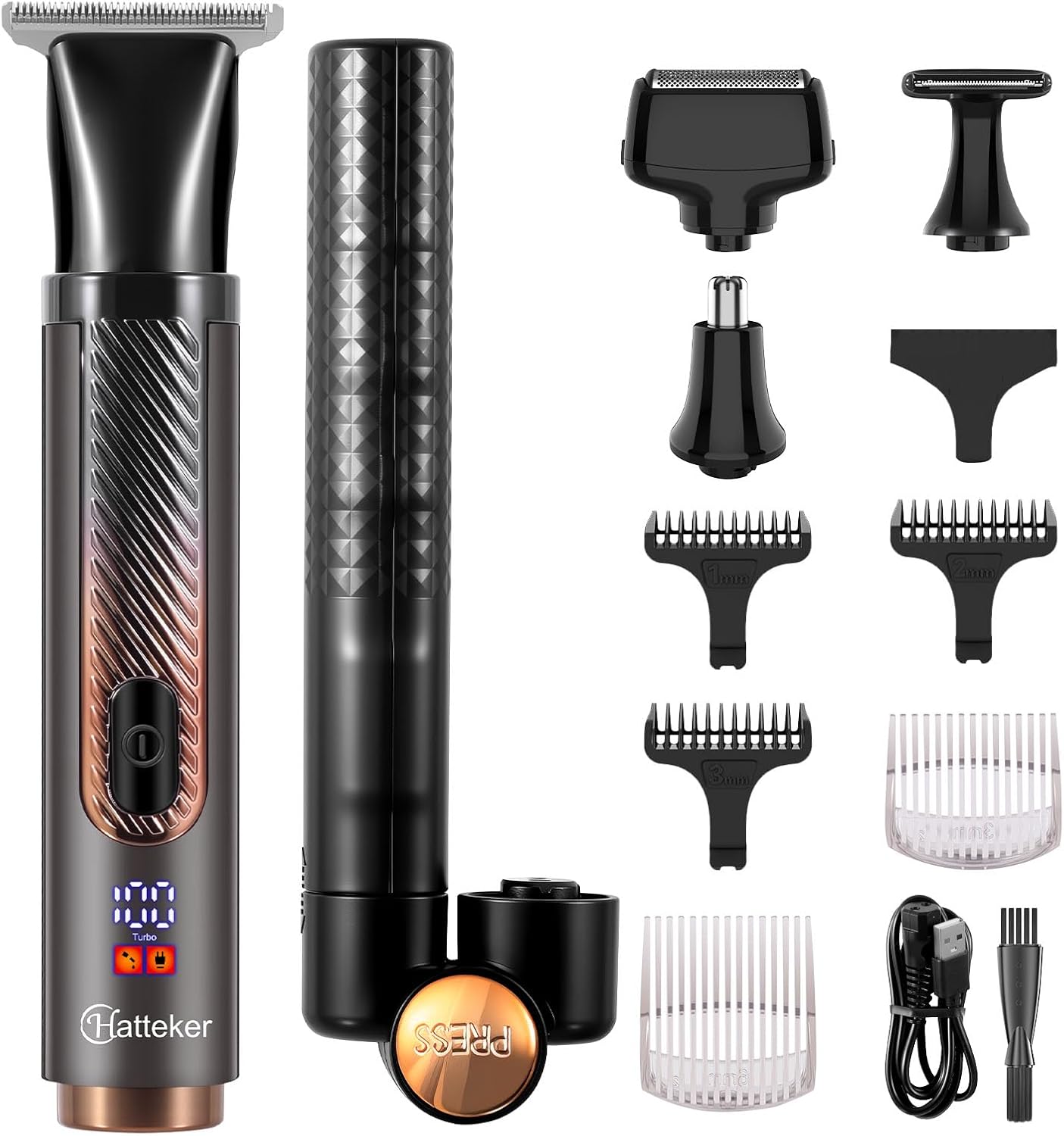 Hatteker Afeitadora eléctrica para espalda para hombre 4 en 1, reco...
