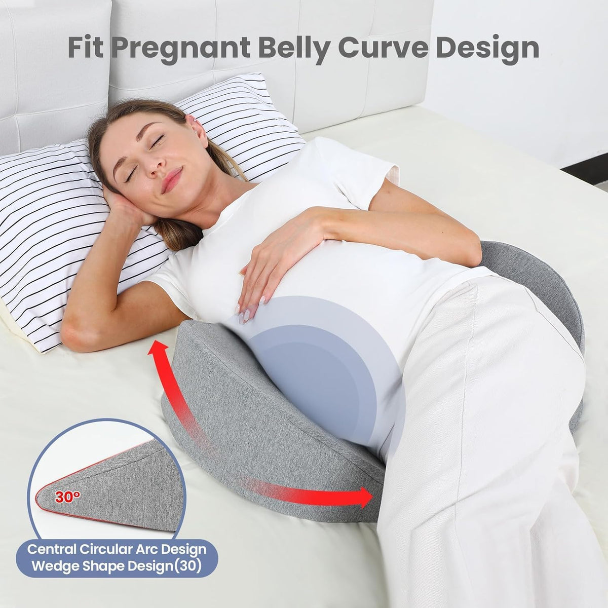 Almohada de cuña de embarazo para dormir, almohada de maternidad de...