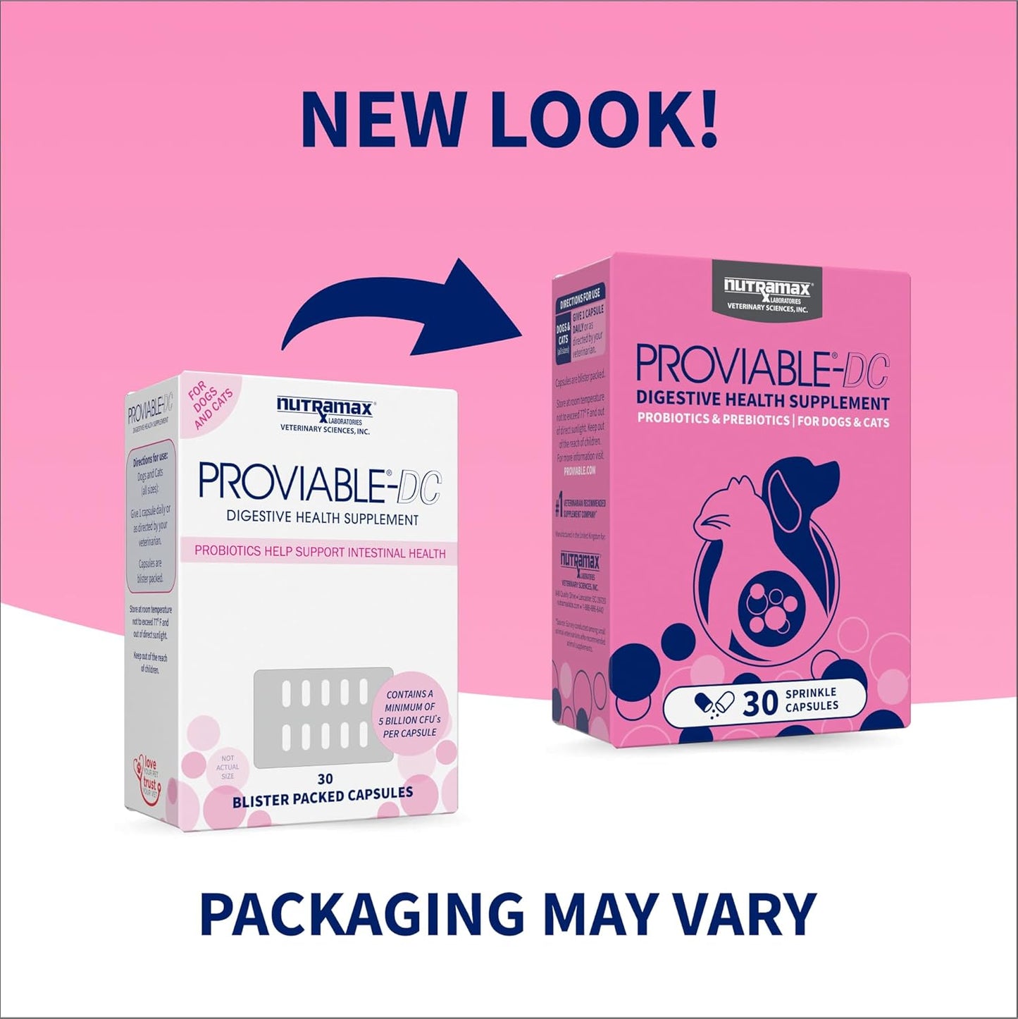 Nutramax Proviable Probióticos para Perros y Gatos, Suplemento Diar...