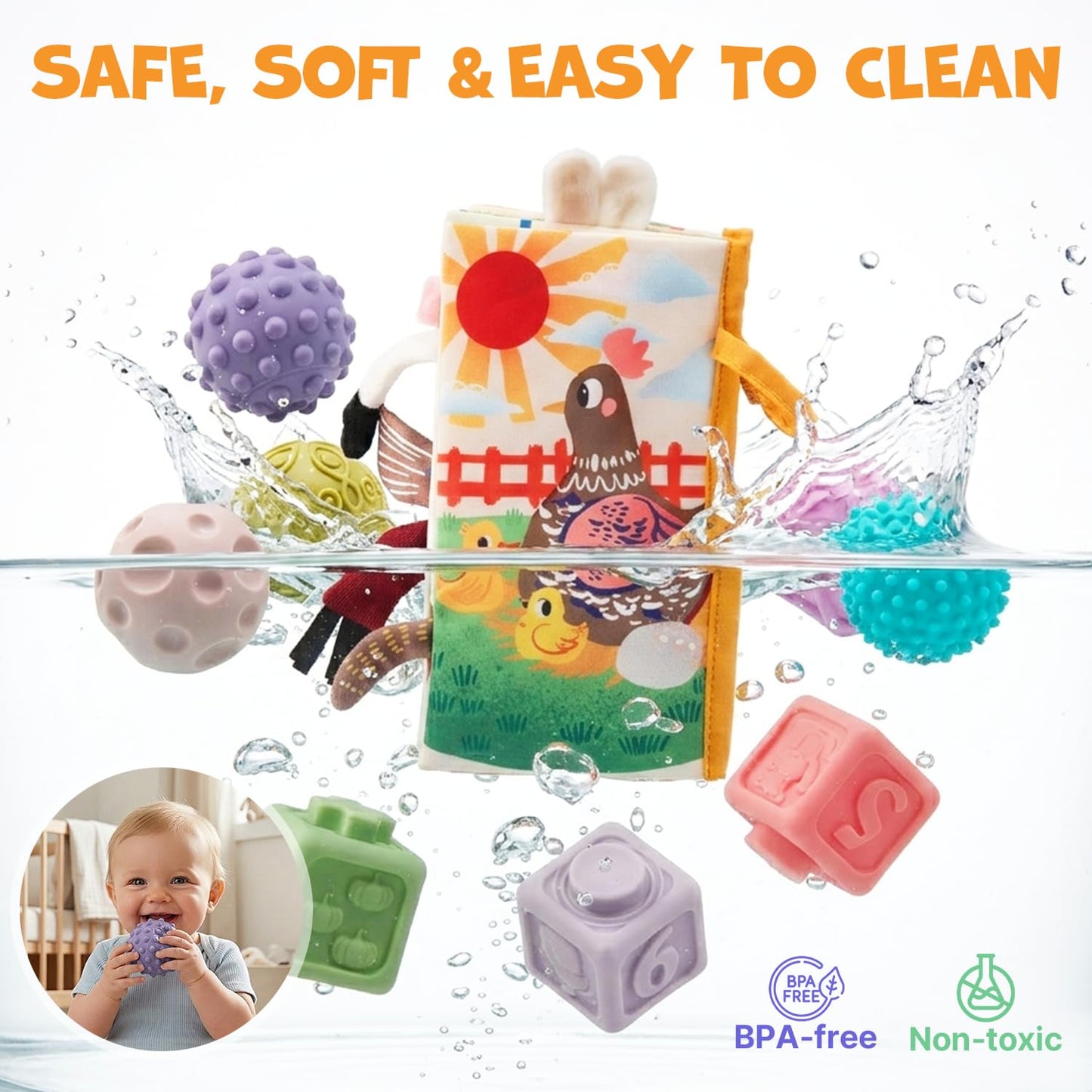 JoyCat Baby Toys 6-12 Months, Montessori Sensory Baby Toy Set with...