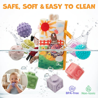 JoyCat Baby Toys 6-12 Months, Montessori Sensory Baby Toy Set with...