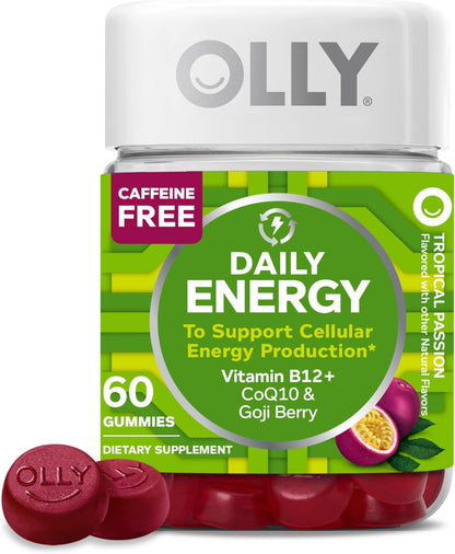 OLLY Daily Energy - Gomitas sin cafeína, vitamina B12, CoQ10, bayas...
