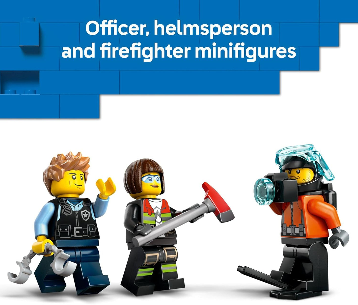 LEGO City Helicopter, camión de bomberos y submarino Remix juguete para niños, 3 juguetes de construcción en 1 para niños y niñas, a partir de 7 años, idea de regalo para cumpleaños, con 3 minifiguras