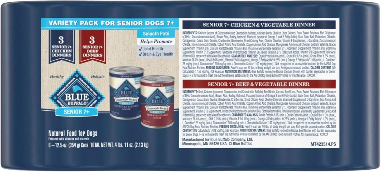 Blue Buffalo Homestyle Recipe Alimento Húmedo para Perros Senior, H...