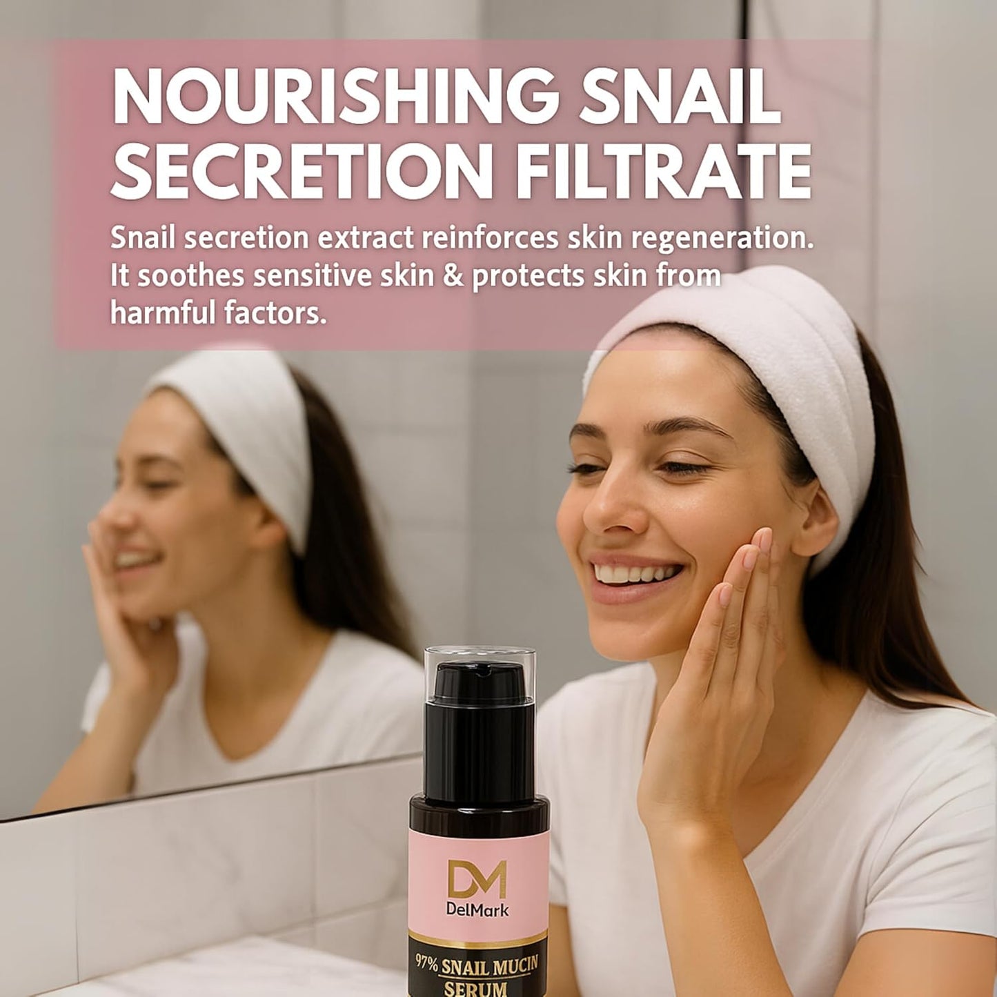 Suero de mucina de caracol de 3.4 fl oz, 97% filtrado de secreción de caracol con ácido hialurónico, esencia reparadora de energía, removedor de manchas oscuras, cuidado de la piel coreano, suero hidratante para cara, ojos y cuello