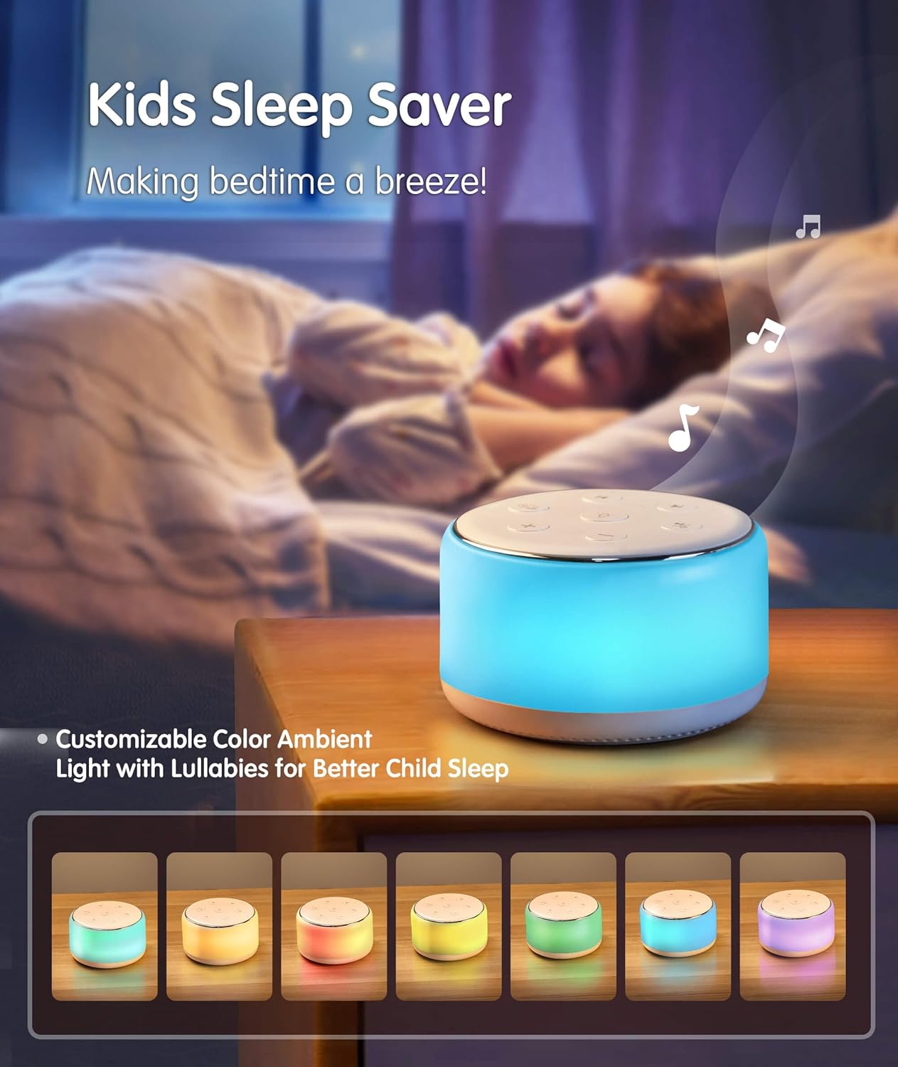 Máquina de Sonido Blanco FamiSym para Bebés para Dormir con Luz Noc...