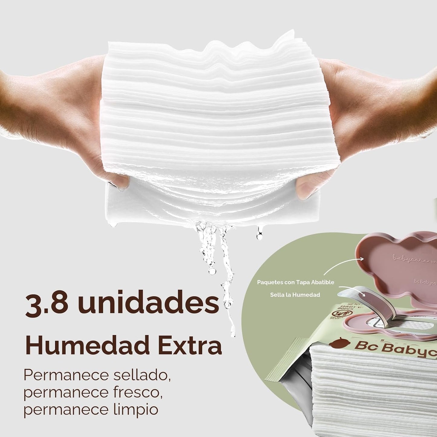 Bc Babycare Cloud Moist Toallitas húmedas para bebé, gruesas y XL,...