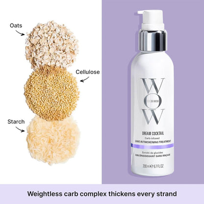 COLOR WOW Dream Cocktail - Tratamiento sin enjuague con infusión de carbohidratos, transforma el cabello fino a grueso y completo | con protección contra el calor