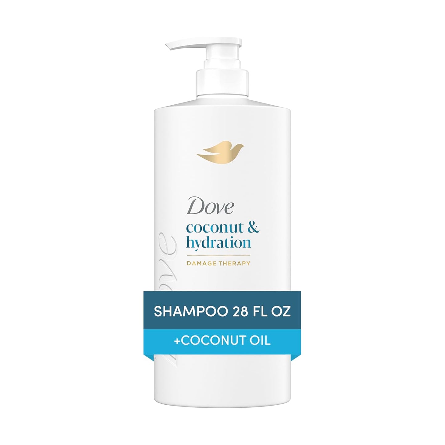 Dove Champú de coco e hidratación para cabello seco con tecnología de cuidado de bio-proteínas y aceite de coco, 28 onzas líquidas