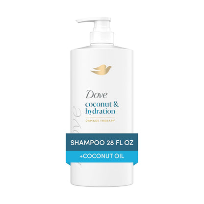 Dove Champú de coco e hidratación para cabello seco con tecnología de cuidado de bio-proteínas y aceite de coco, 28 onzas líquidas