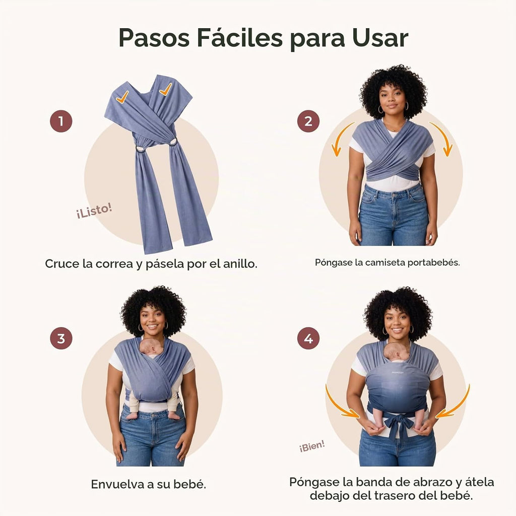 Momcozy Portabebés, diseño fácil de poner de 2 piezas, recién nacid...