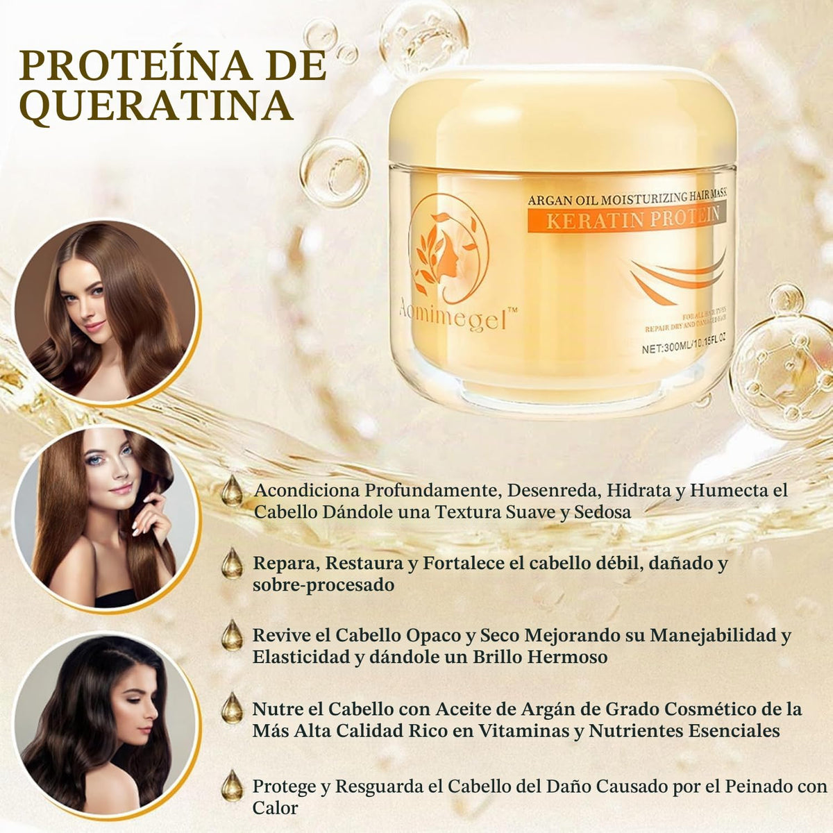 Aomimegel Máscara de Colágeno para el Cabello, Máscara de Aceite de...