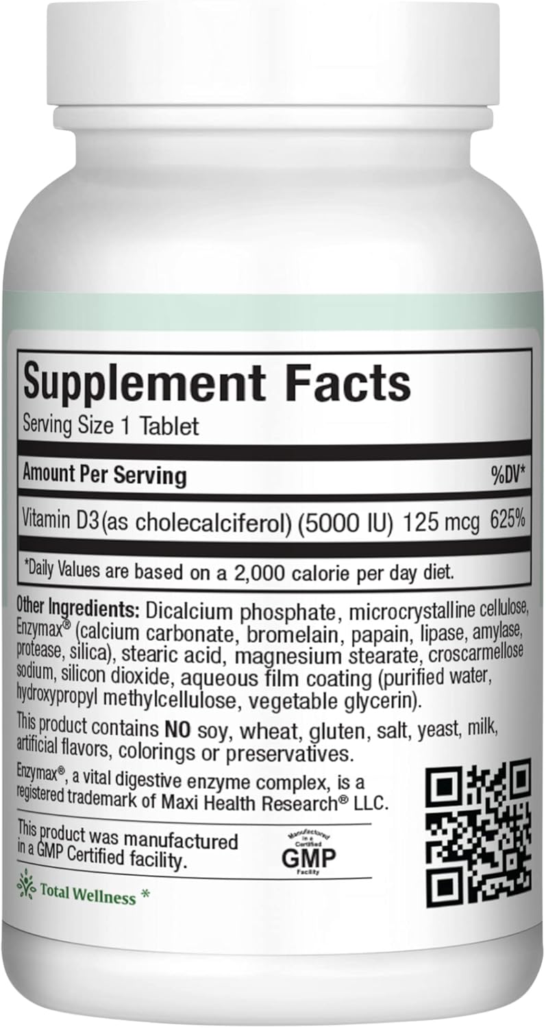 Vitamina D3 5000 UI (125 mcg) \u2013 Alta dosis de vitamina D 5000...
