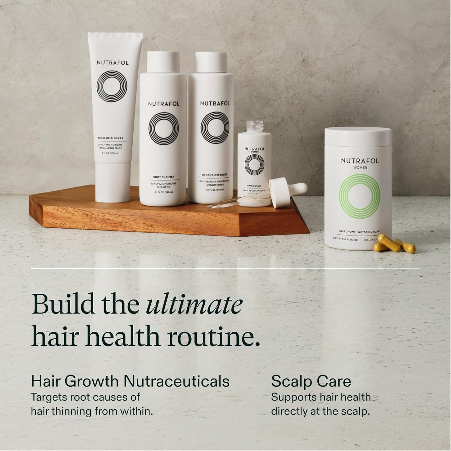 Nutrafol - Suplementos de crecimiento del cabello para mujeres, edades 18-44, clínicamente probados para cabello visiblemente más grueso y fuerte, recomendado por dermatólogos - suministro para 1 mes